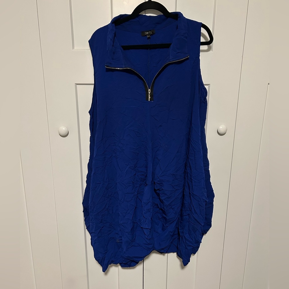 Comfy USA Cobalt Blue Sleeveless Tunic